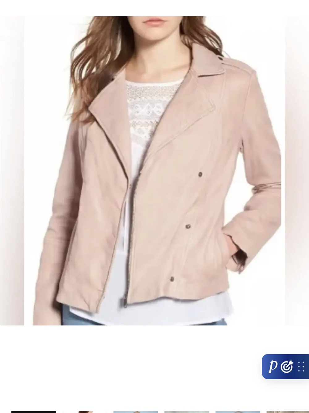 Women’s Blush Pink  Moto Jacket